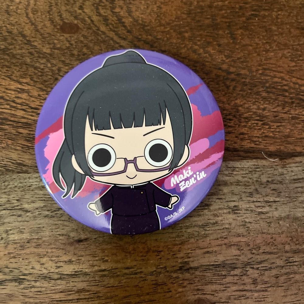 🔥🌟3/$15 Jujutsu Kaisen Maki Can Badge Japanese Anime